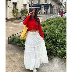 REFORMATION Evelina White Maxi Skirt Size 6